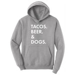 Tacos Beer Dogs Hoodie - Athletic Heather