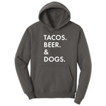 Tacos Beer Dogs Hoodie - Charcoal