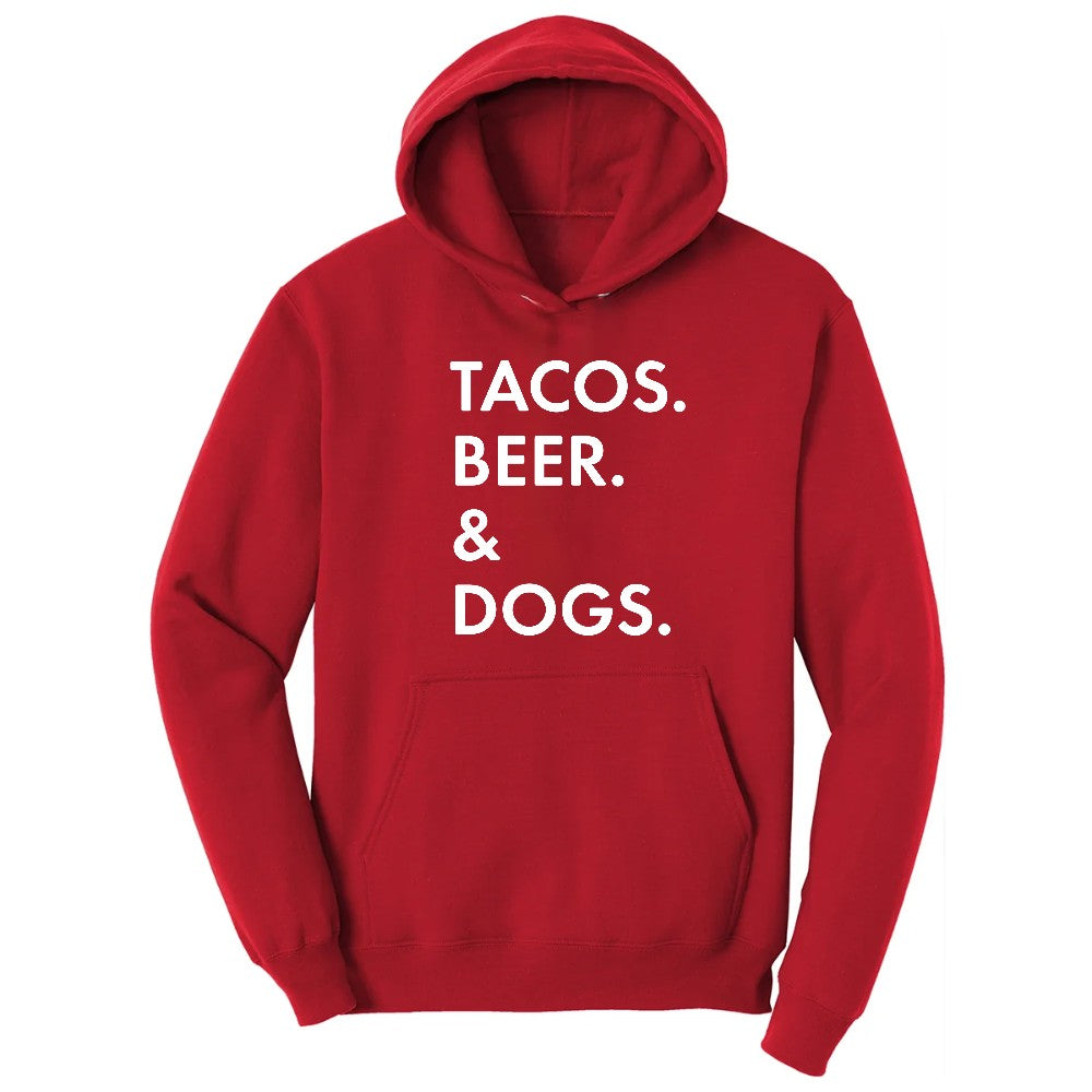 Tacos Beer Dogs Hoodie - Red