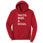 Tacos Beer Dogs Hoodie - Red