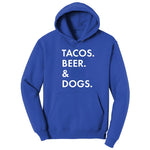 Tacos Beer Dogs Hoodie - True Royal