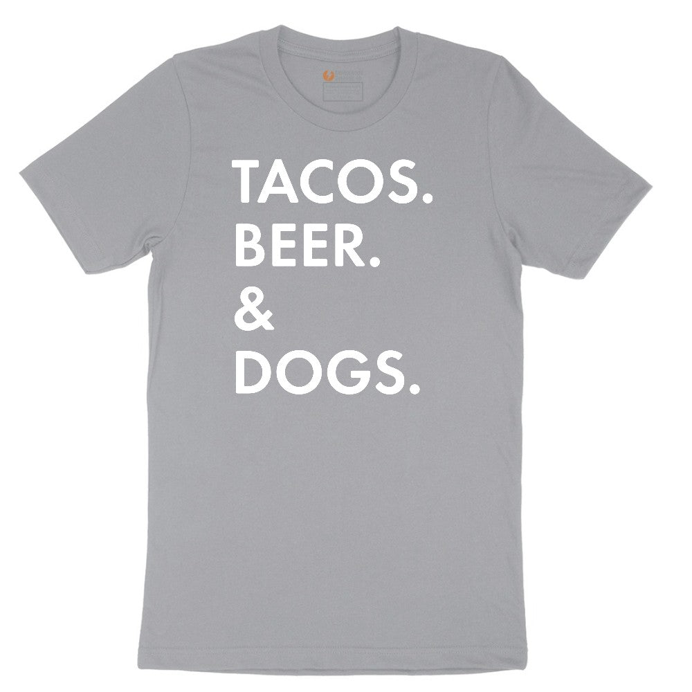 Tacos Beer Dogs Short Sleeve Tee - Athletic Heather Grey