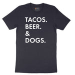 Tacos Beer Dogs Short Sleeve Tee - Deep Navy