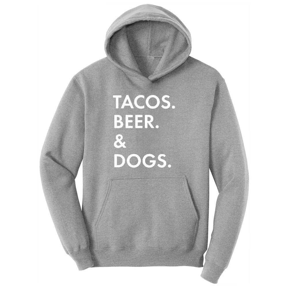 Tacos Beer Dogs Toddler Hoodie - Athletic Heather