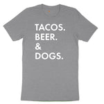 Tacos Beer Dogs Toddler Short Sleeve Tee - Athletic Heather