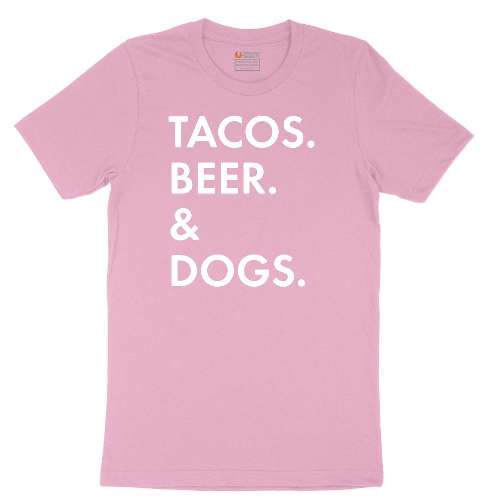 Tacos Beer Dogs Toddler Short Sleeve Tee - Candy Pink