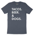 Tacos Beer Dogs Toddler Short Sleeve Tee - Heather Navy