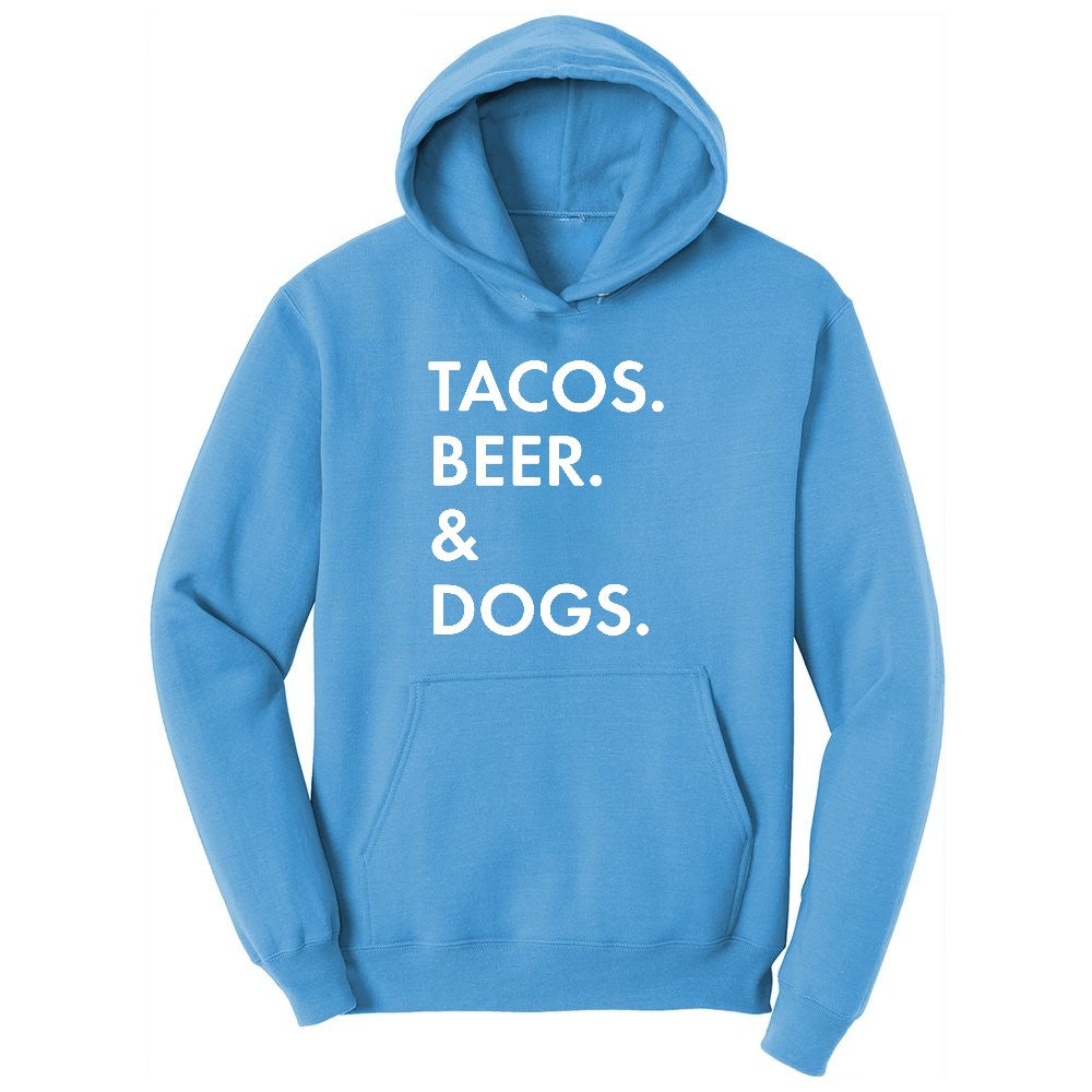Tacos Beer Dogs Youth Hoodie - Aquatic Blue