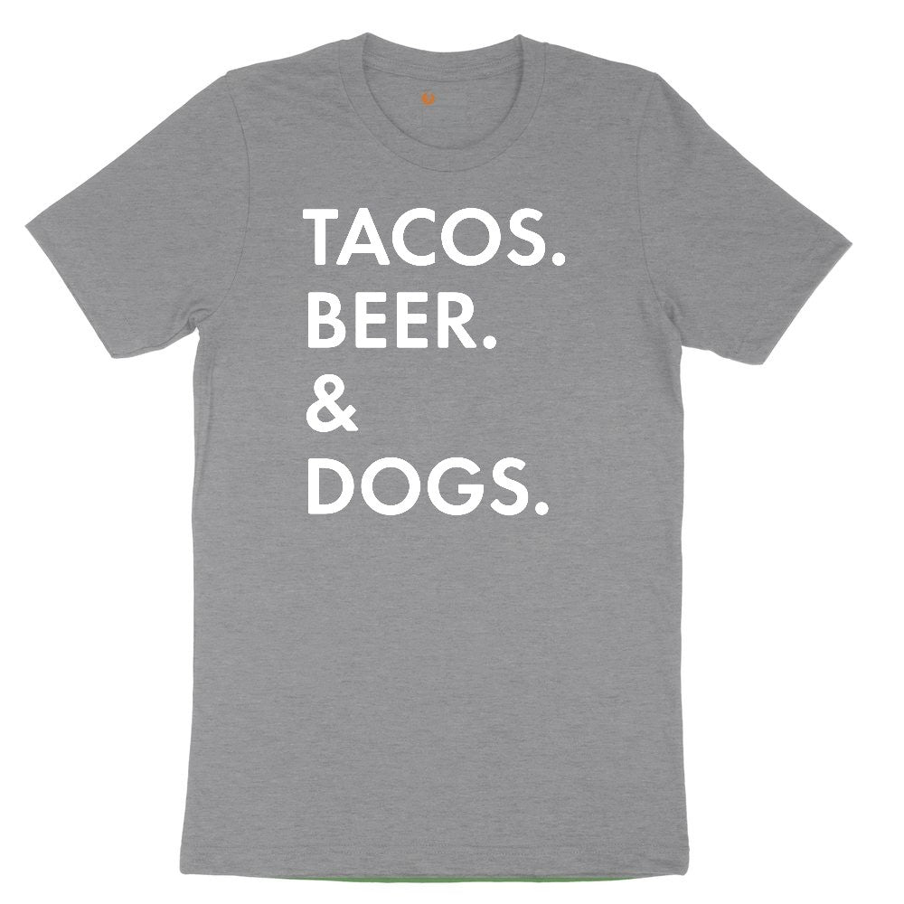 Tacos Beer Dogs Youth Short Sleeve Tee - Athletic Heather