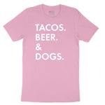Tacos Beer Dogs Youth Short Sleeve Tee - Candy Pink
