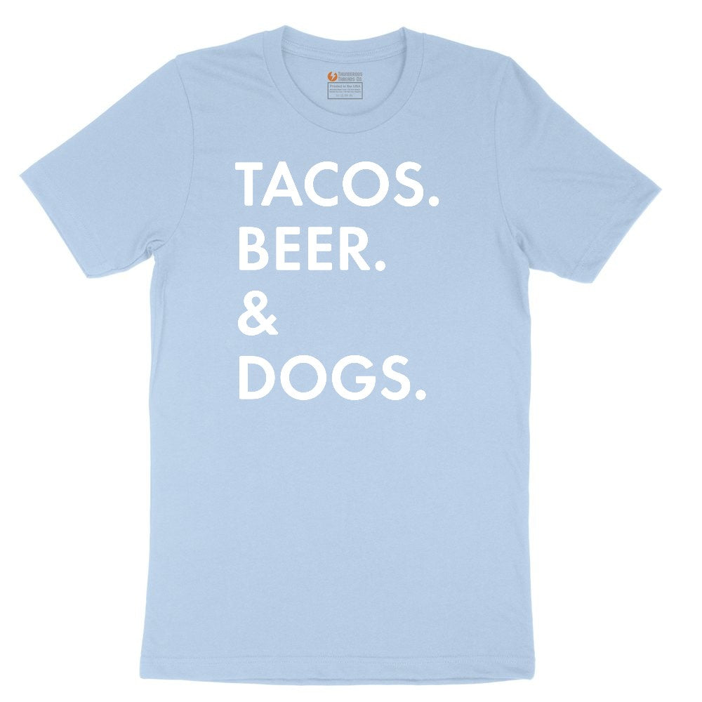 Tacos Beer Dogs Youth Short Sleeve Tee - Light Blue
