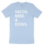 Tacos Beer Dogs Youth Short Sleeve Tee - Light Blue