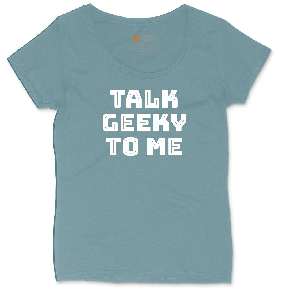 Talk Geeky to Me Ladies Curvy Tee - Surf Blackout