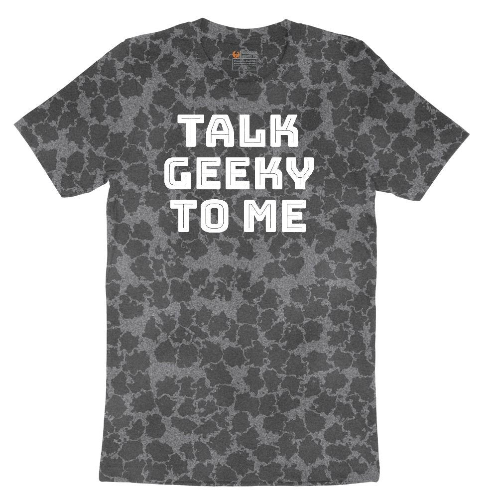 Talk Geeky to Me Ladies Short Sleeve Tee - Black Leopard