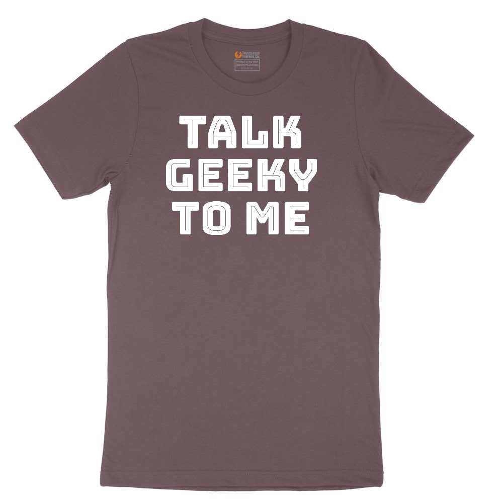 Talk Geeky to Me Ladies Short Sleeve Tee - Sangria Blackout