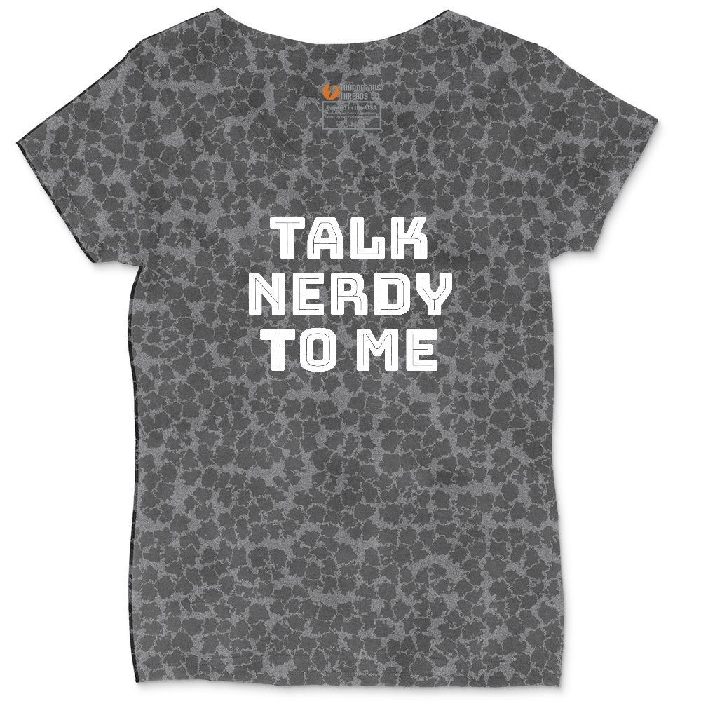 Talk Nerdy to Me Ladies Curvy Tee - Black Leopard