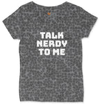 Talk Nerdy to Me Ladies Curvy Tee - Black Leopard