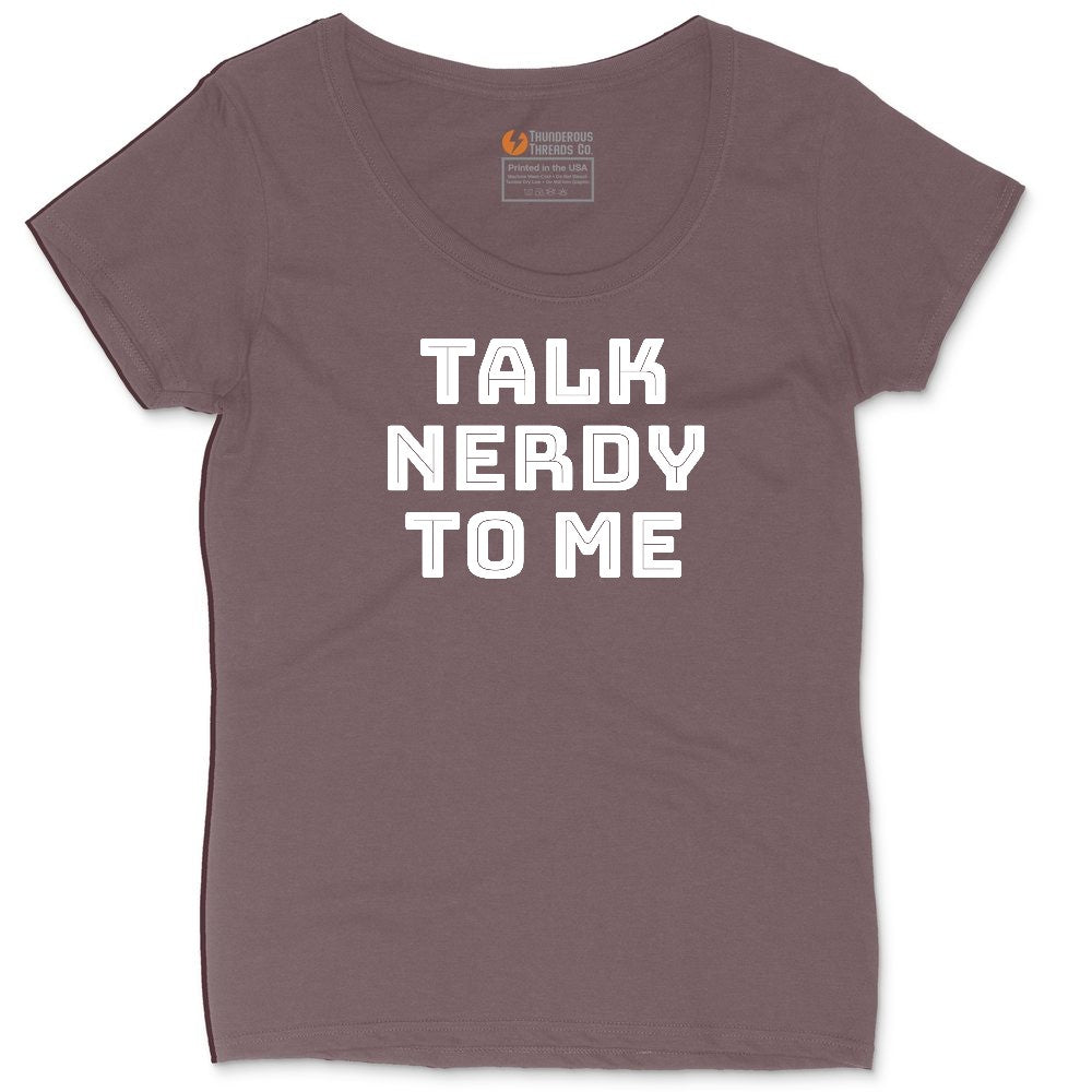 Talk Nerdy to Me Ladies Curvy Tee - Sangria Blackout