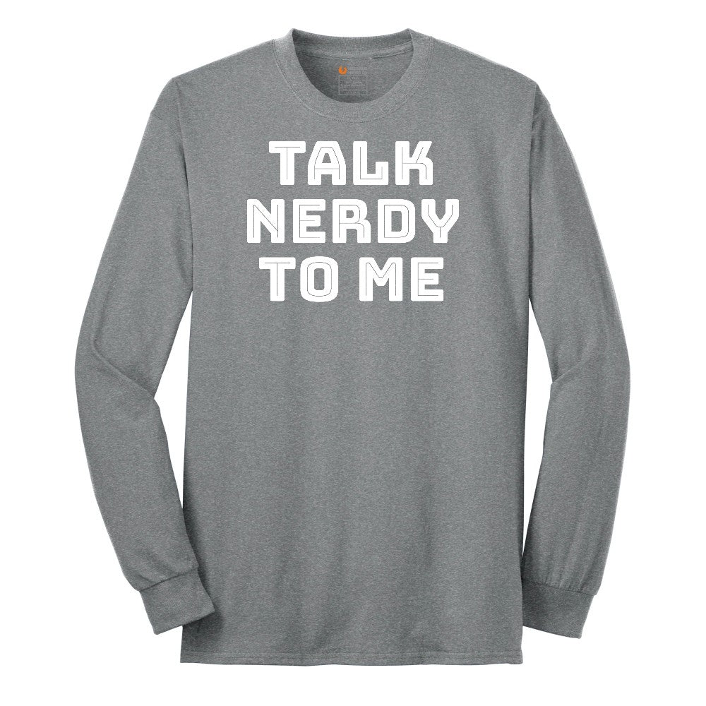 Talk Nerdy to Me Long Sleeve Tee - Athletic Grey