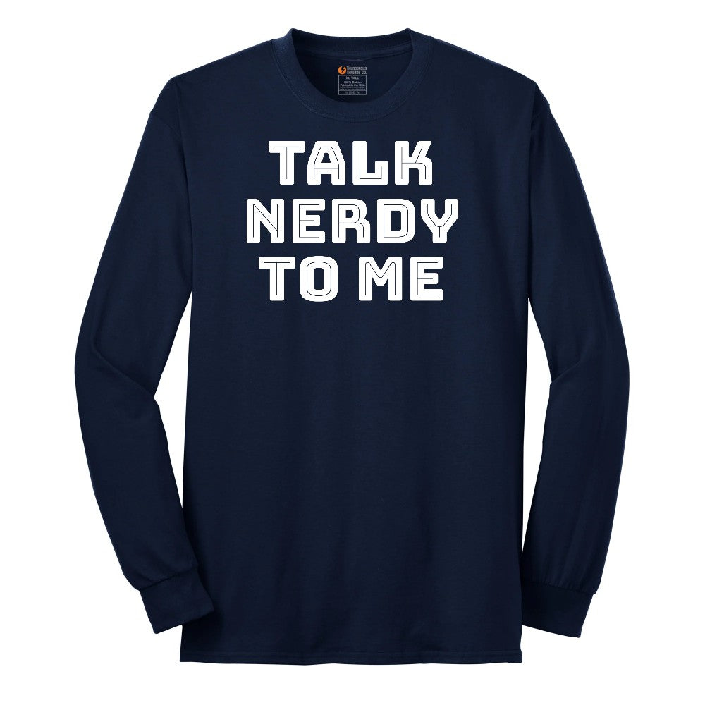 Talk Nerdy to Me Long Sleeve Tee - Navy