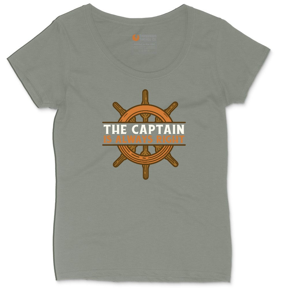 The Captain is Always Right Ladies Curvy Tee - Bamboo Blackout