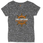 The Captain is Always Right Ladies Curvy Tee - Black Leopard