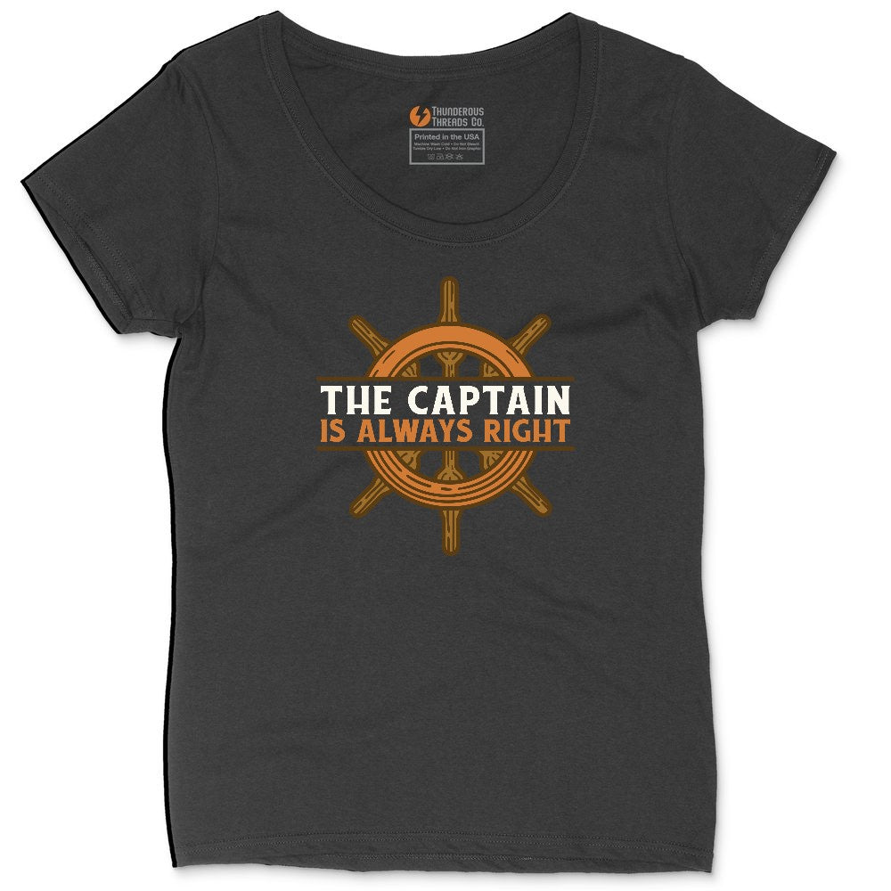 The Captain is Always Right Ladies Curvy Tee - Black