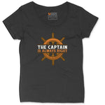 The Captain is Always Right Ladies Curvy Tee - Black