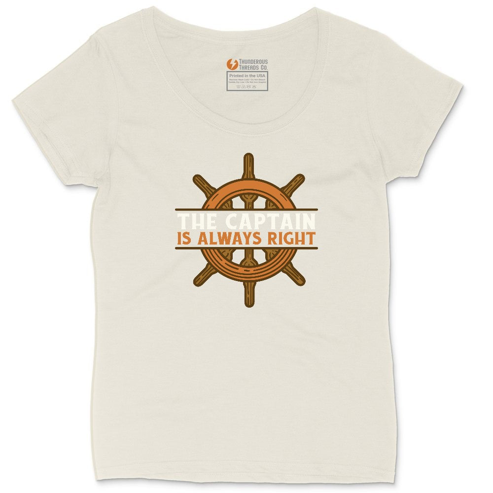 The Captain is Always Right Ladies Curvy Tee - Natural Heather
