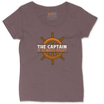 The Captain is Always Right Ladies Curvy Tee - Sangria Blackout