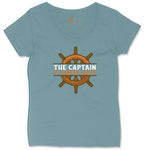 The Captain is Always Right Ladies Curvy Tee - Surf Blackout