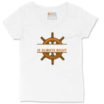 The Captain is Always Right Ladies Curvy Tee - White