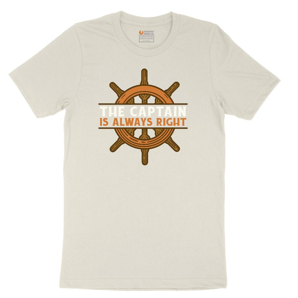 The Captain is Always Right Ladies Short Sleeve Tee - Natural Heather