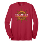 The Captain is Always Right Long Sleeve Tee - Red