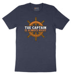 The Captain is Always Right Short Sleeve Tee - Heather Navy