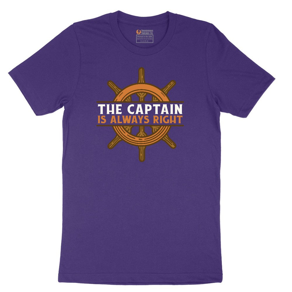 The Captain is Always Right Short Sleeve Tee - Team Purple