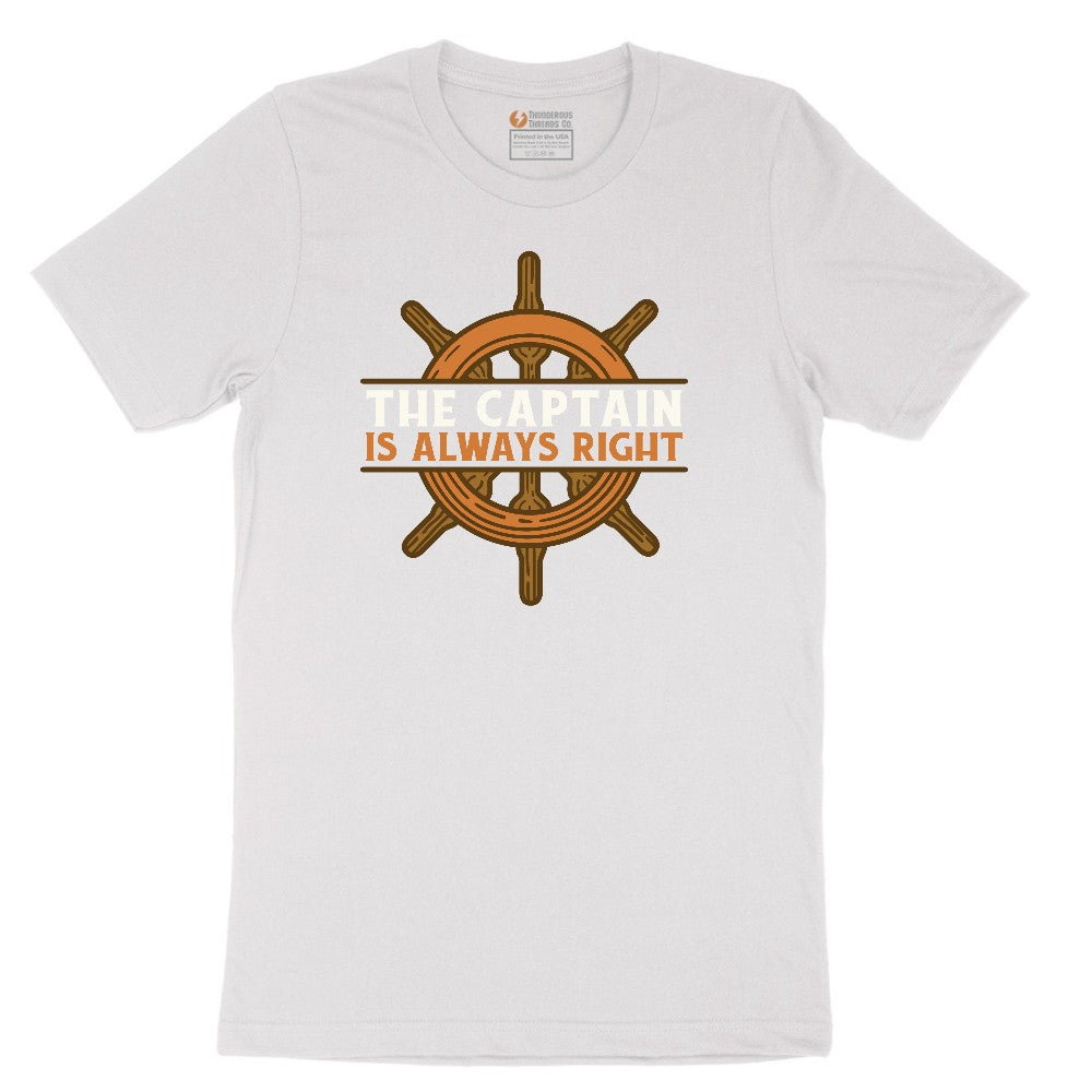 The Captain is Always Right Short Sleeve Tee - White