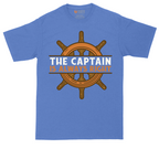 The Captain is Always Right tall t-shirt for men in Heather Royal