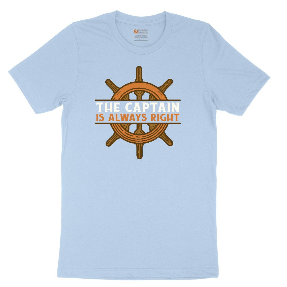 The Captain is Always Right Toddler Short Sleeve Tee - Light Blue