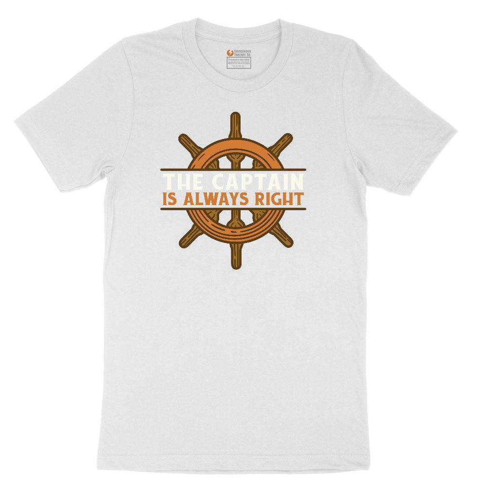 The Captain is Always Right Toddler Short Sleeve Tee - White
