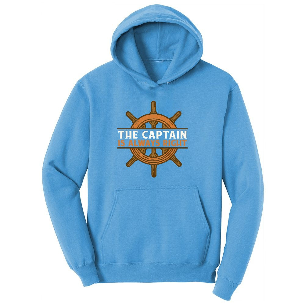 The Captain is Always Right Youth Hoodie - Aquatic Blue