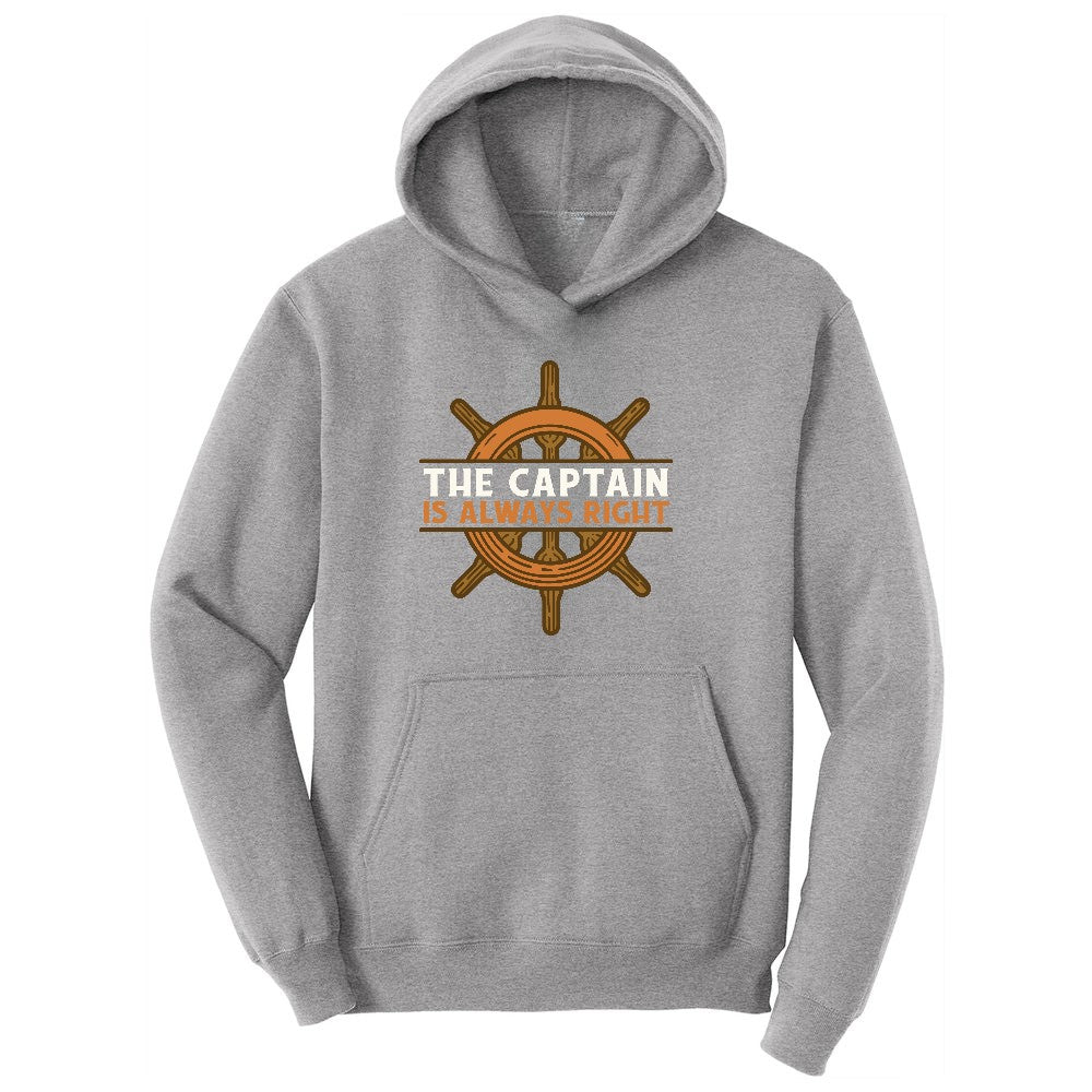 The Captain is Always Right Youth Hoodie - Athletic Heather