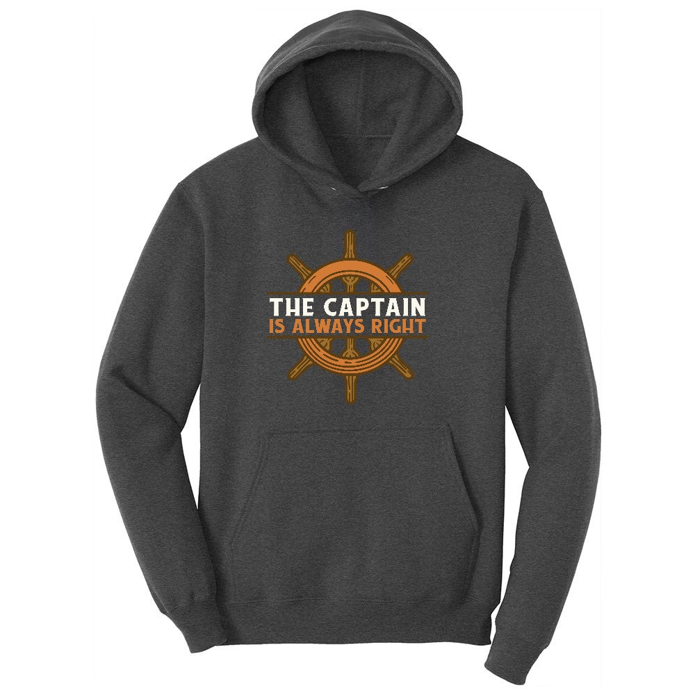 The Captain is Always Right Youth Hoodie - Dark Heather Grey