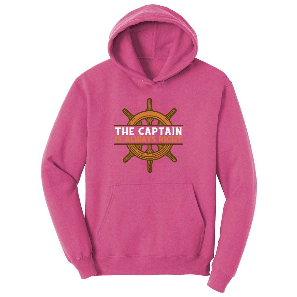 The Captain is Always Right Youth Hoodie - Sangria