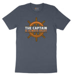 The Captain is Always Right Youth Short Sleeve Tee - Heather Navy