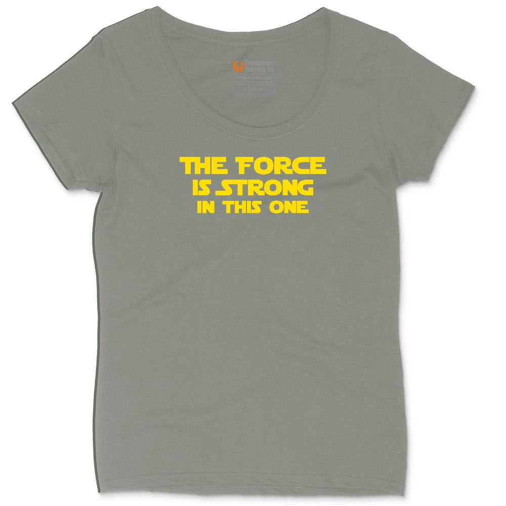 The Force is Strong in This One Ladies Curvy Tee - Bamboo Blackout