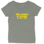The Force is Strong in This One Ladies Curvy Tee - Bamboo Blackout