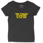 The Force is Strong in This One Ladies Curvy Tee - Black