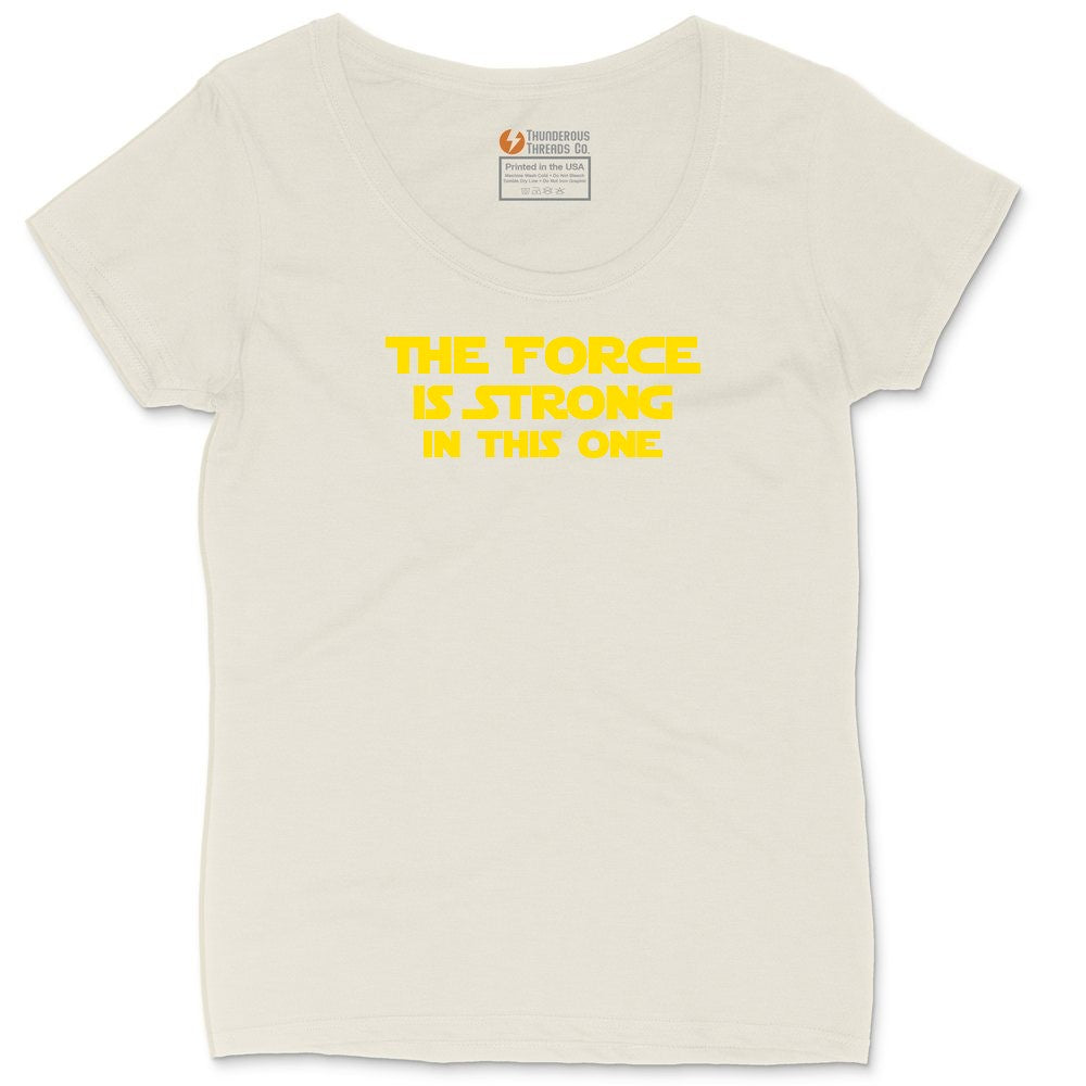 The Force is Strong in This One Ladies Curvy Tee - Natural Heather