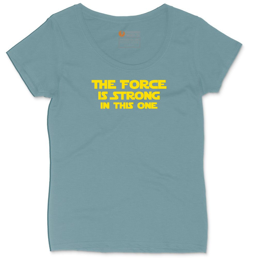 The Force is Strong in This One Ladies Curvy Tee - Surf Blackout